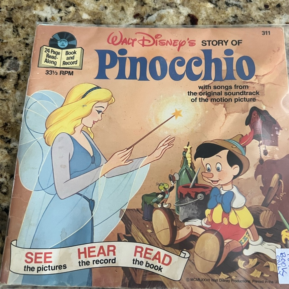 Vintage Walt Disney's Story of Pinocchio Book only